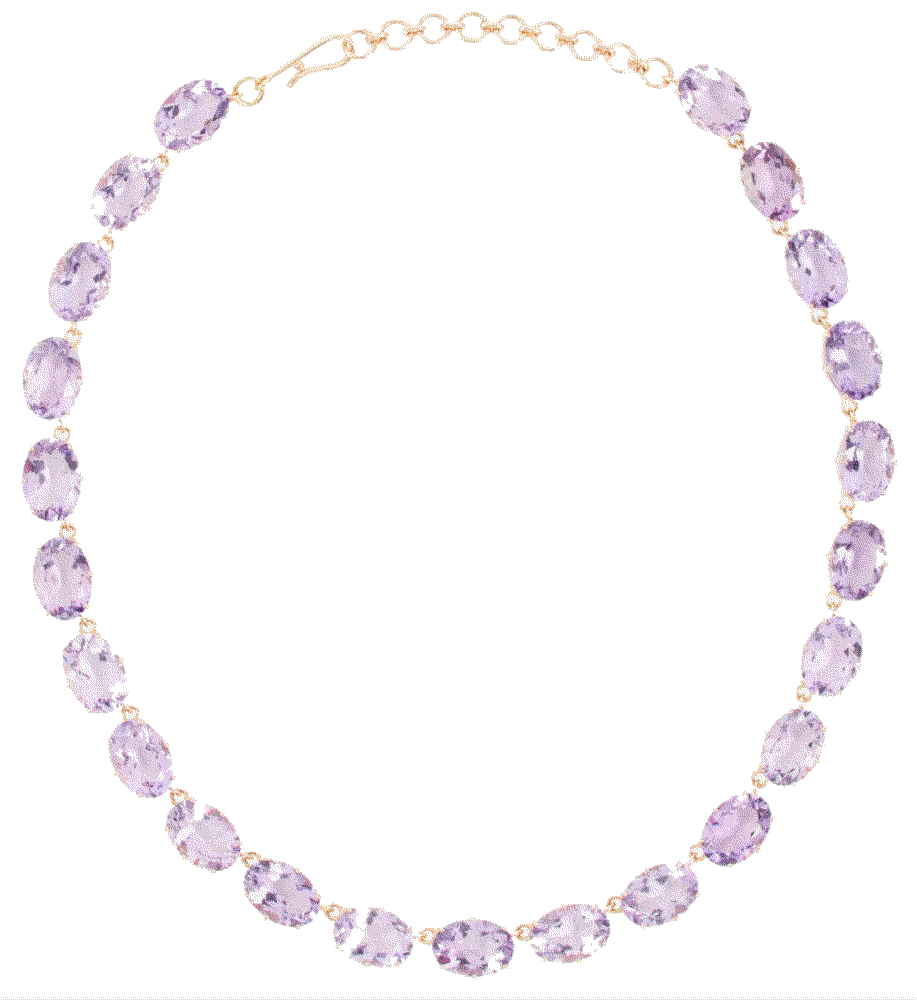 18kt and 14kt gold necklace with amethysts purple Ileana Makri