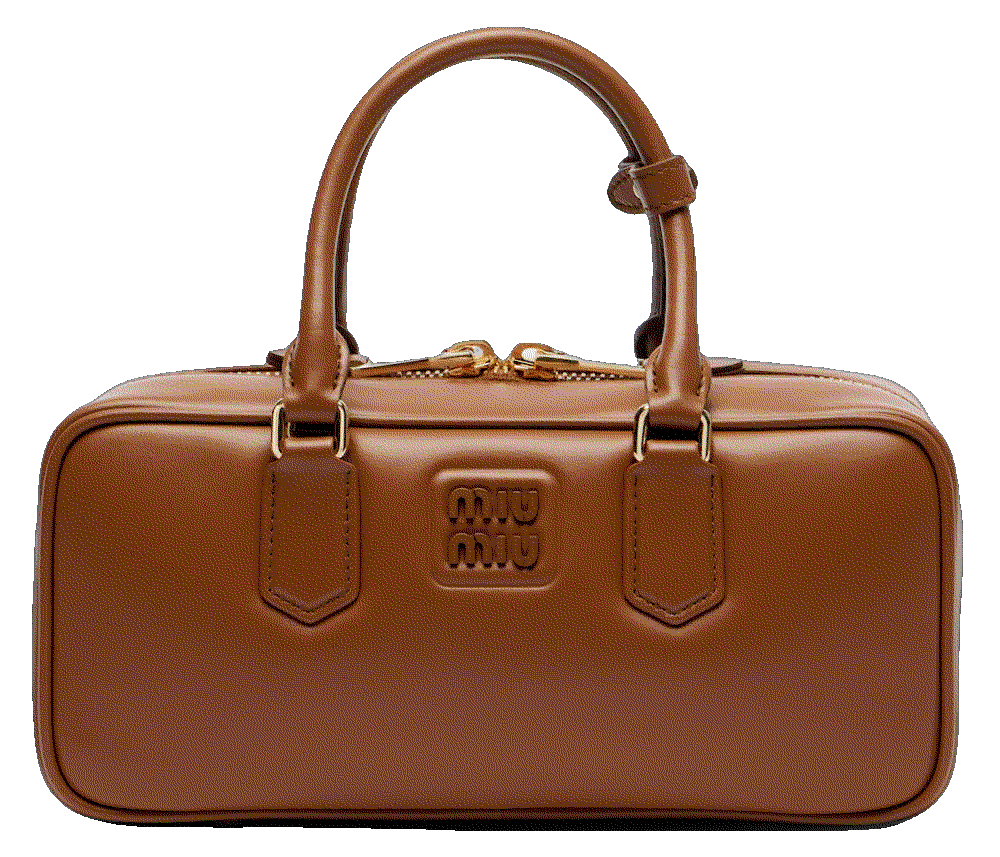 Miu miu arcadie leather tote bag brown Miu Miu 