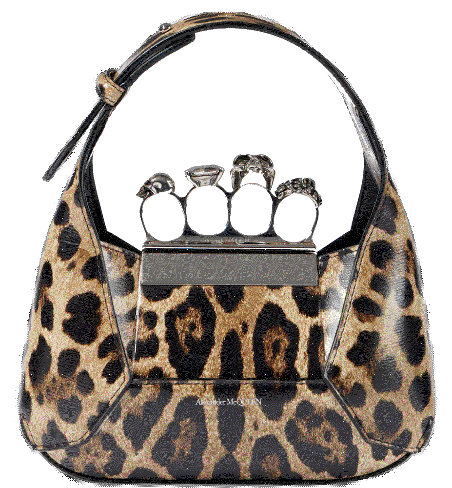 Jewelled small animal print tote bag multicoloured Alexander Mcqueen