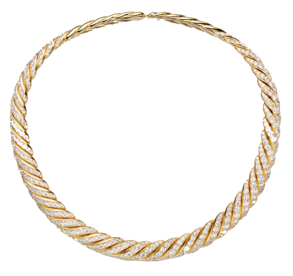 David yurman sculpted cable 18kt gold necklace with diamonds gold David Yurman