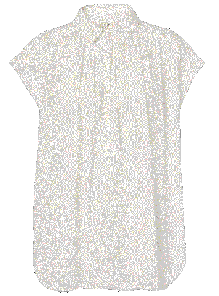 Nili lotan normandy shirred cotton blouse white Nili Lotan 