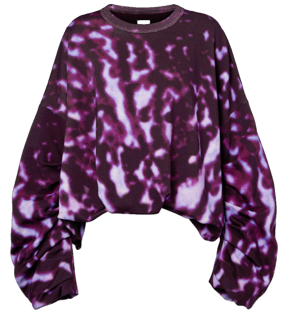 Dries van noten printed draped cotton sweatshirt purple Dries Van Noten