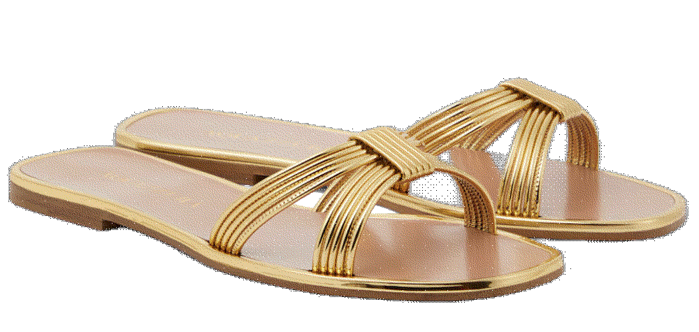 Aquazzura film faux leather slides gold Aquazzura