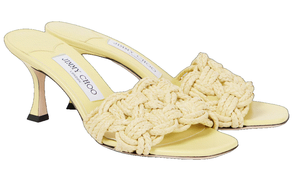 Jimmy choo chara 70 woven mules yellow Jimmy Choo