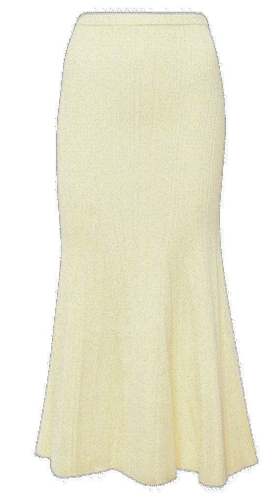 Self portrait ribbed knit flared midi skirt yellow Self Portrait 