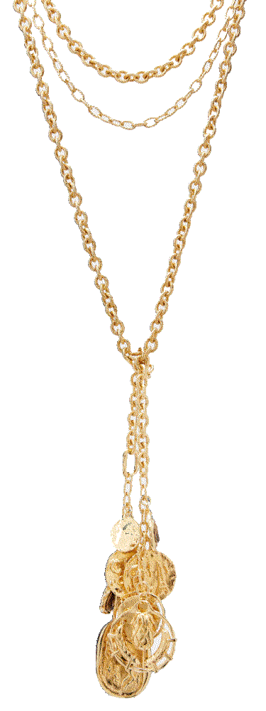 Chloe layered chain pendant necklace gold Chloe