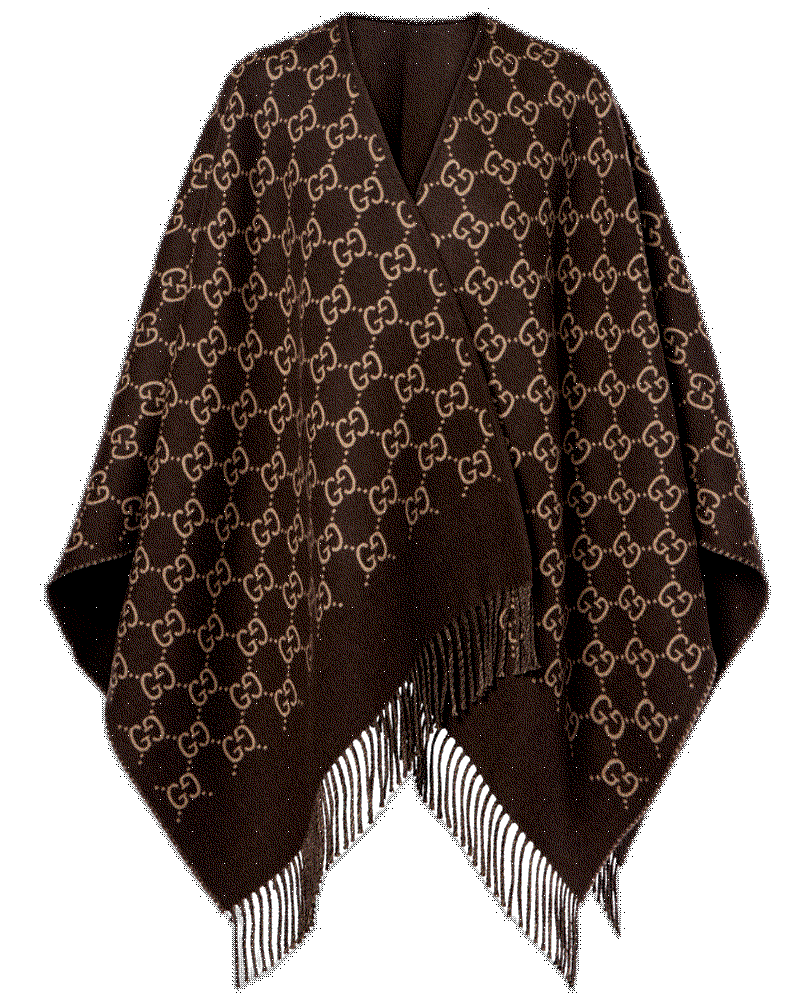 Gucci wool jacquard shawl brown Gucci