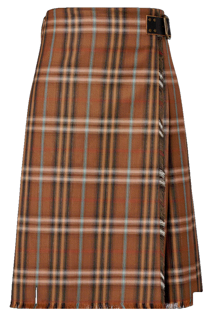 Check wool midi skirt brown Burberry