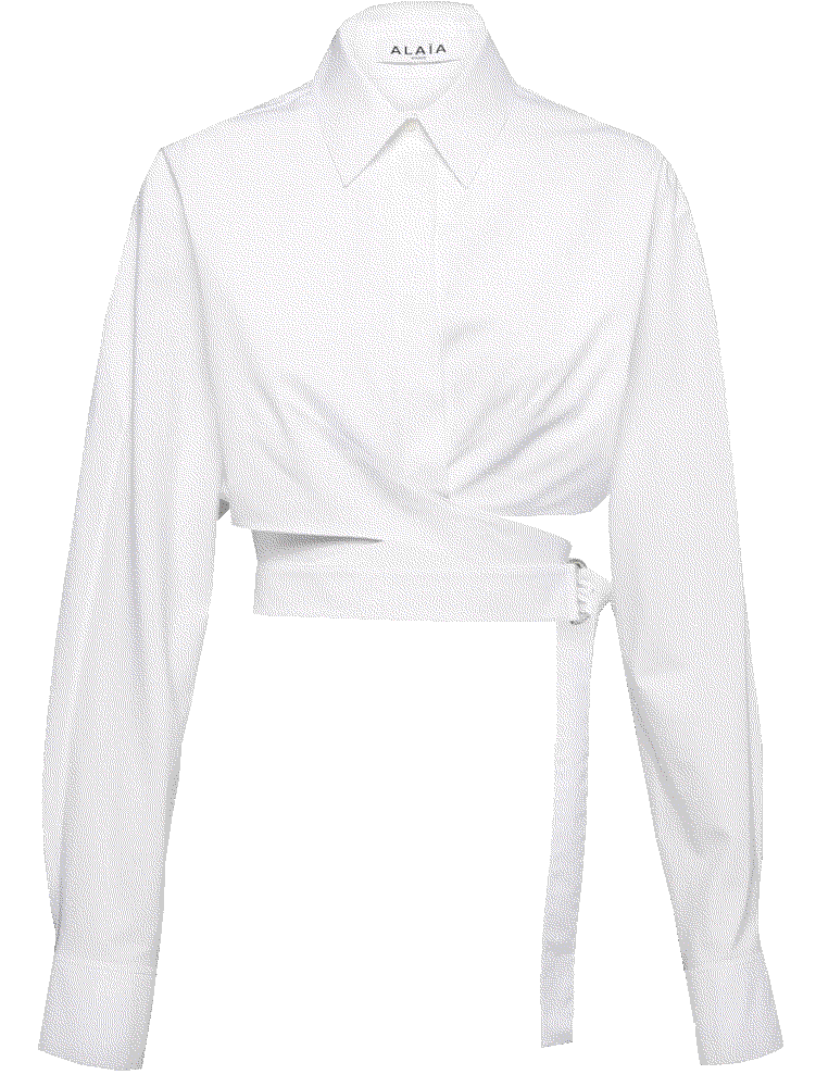 Alaia cropped cotton poplin shirt white Alaia
