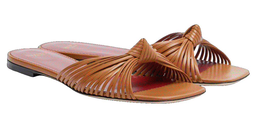 Valentino garavani annet leather slides brown Valentino Garavani 