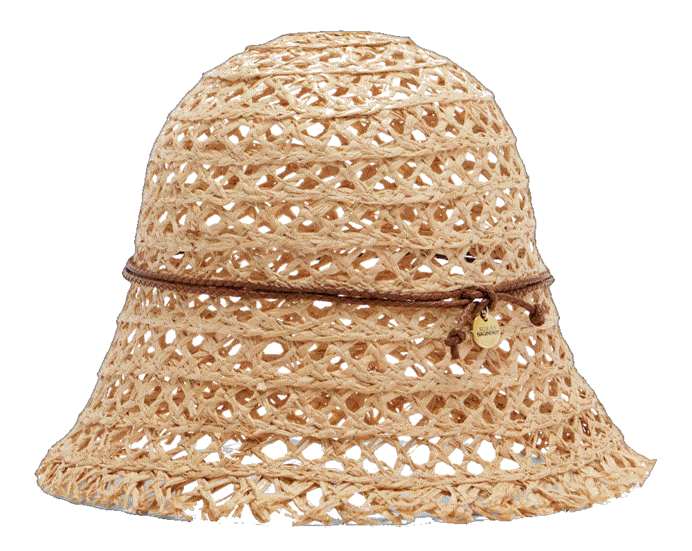 Ruslan baginskiy leather trimmed straw bucket hat beige Ruslan Baginskiy 