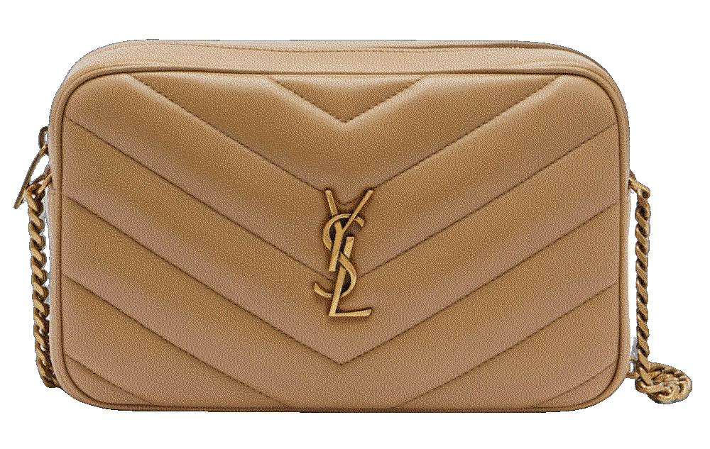 Saint laurent loulou mini quilted leather camera bag brown Saint Laurent