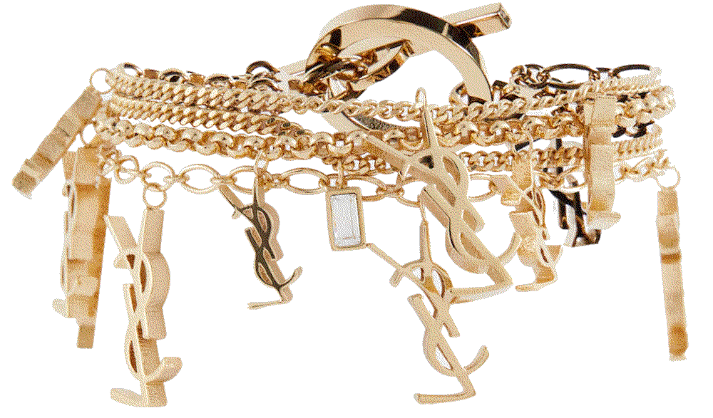 Saint laurent cassandre monogram charm bracelet gold  Saint Laurent