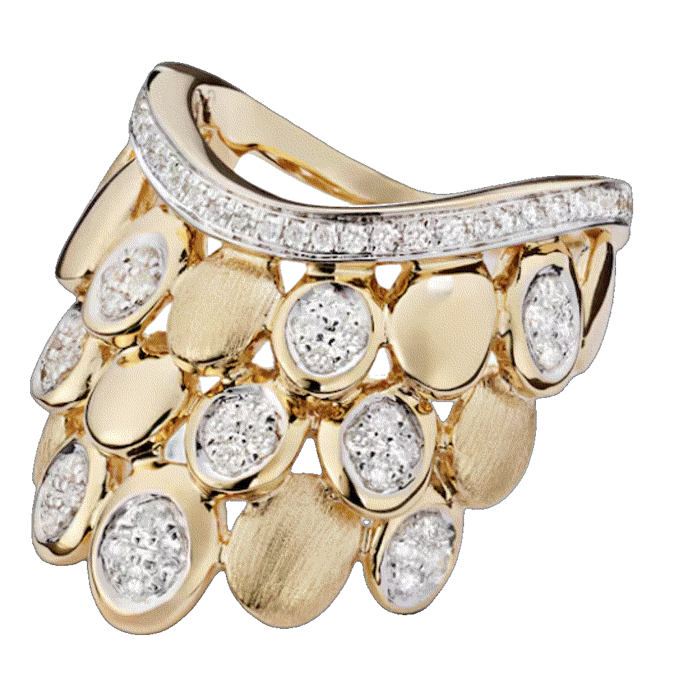 Rainbow k blossom 14kt gold ring with diamonds gold Rainbow K