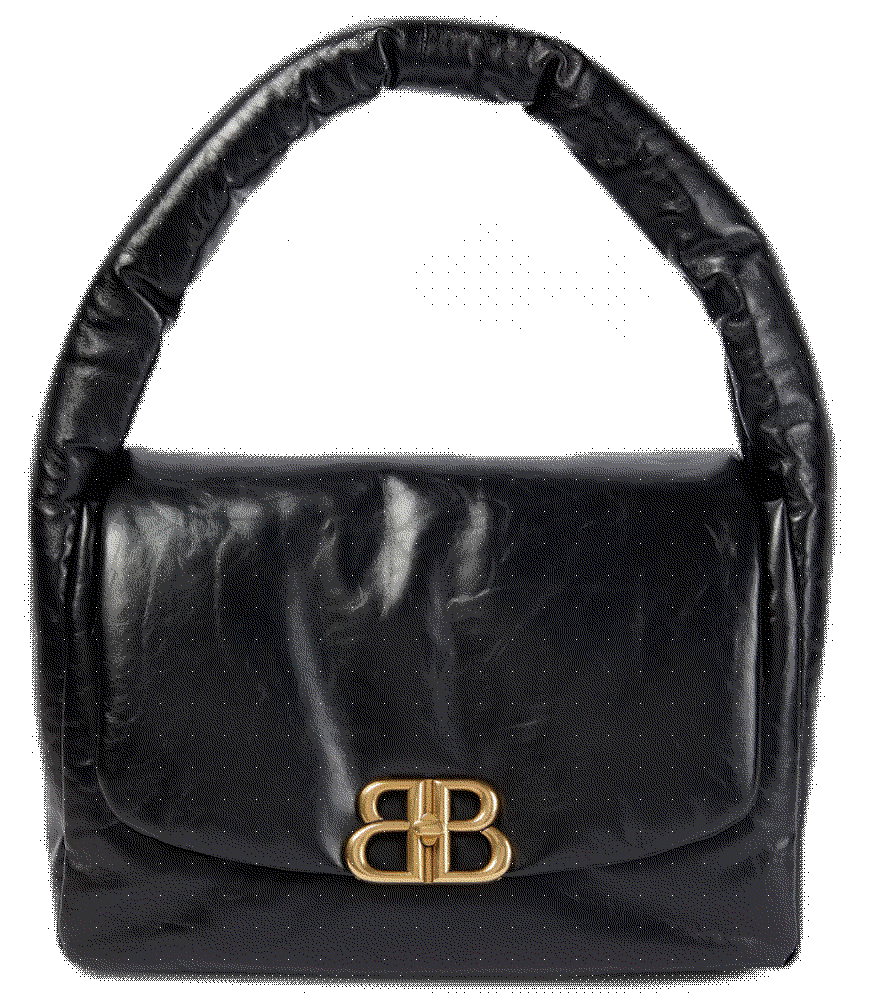Monaco medium leather shoulder bag black Balenciaga