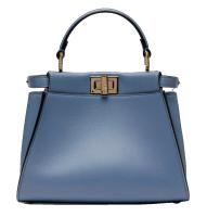 Fendi Fendi peekaboo mini leather top handle bag blue