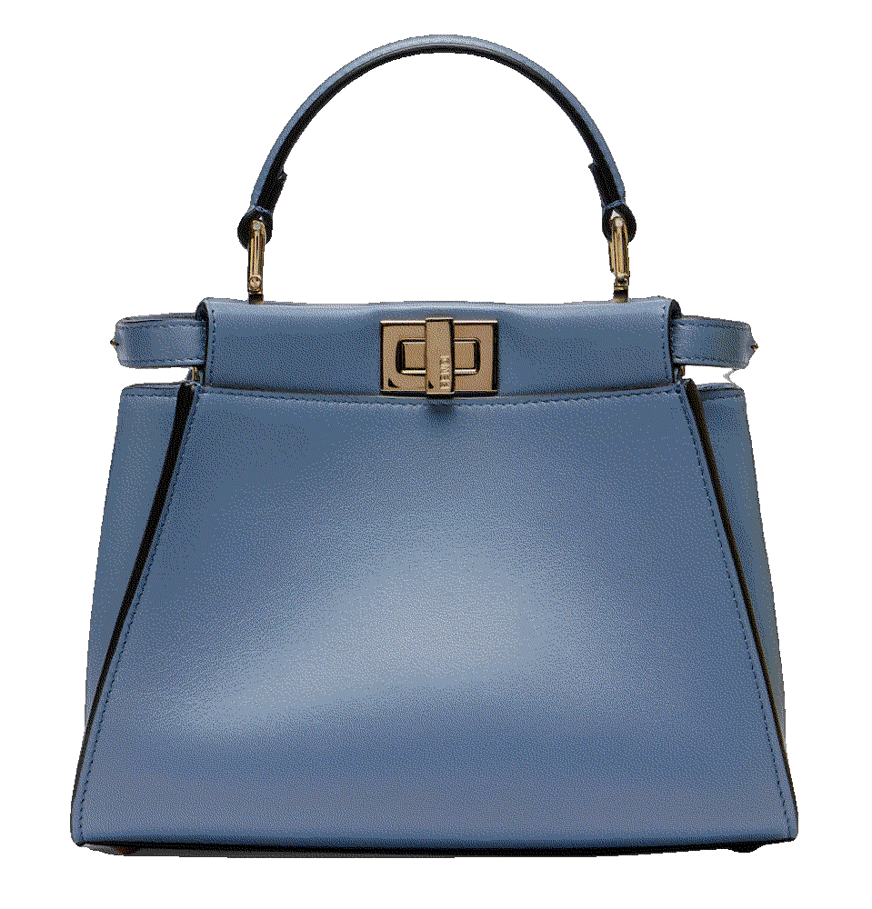 Fendi peekaboo mini leather top handle bag blue Fendi