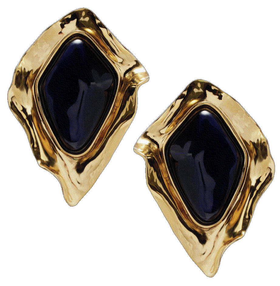 Saint laurent cabochon earrings gold p01042479 Saint Laurent