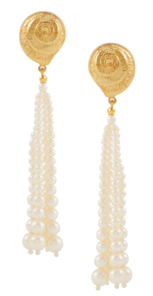 Marcelline faux pearl drop earrings gold Jennifer Behr