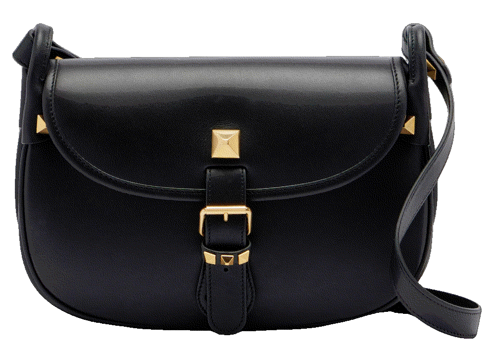 Flaneuse rockstud medium leather crossbody bag black Valentino Garavani