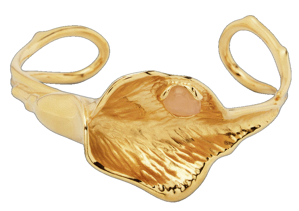 Chloe flower soul embellished cuff bracelet gold Chloe