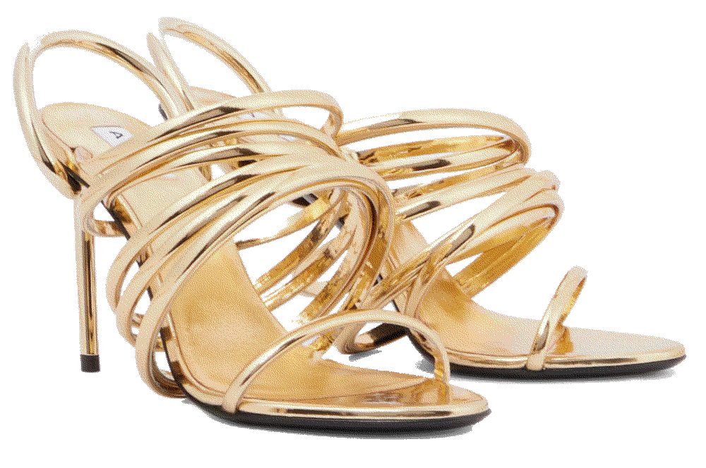 Alaia spiral 90 metallic leather sandals gold Alaia