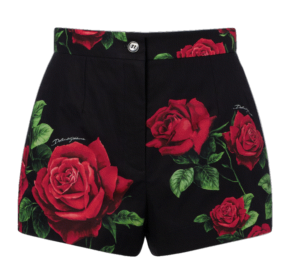Dolce gabbana floral cotton shorts black Dolce Gabbana 