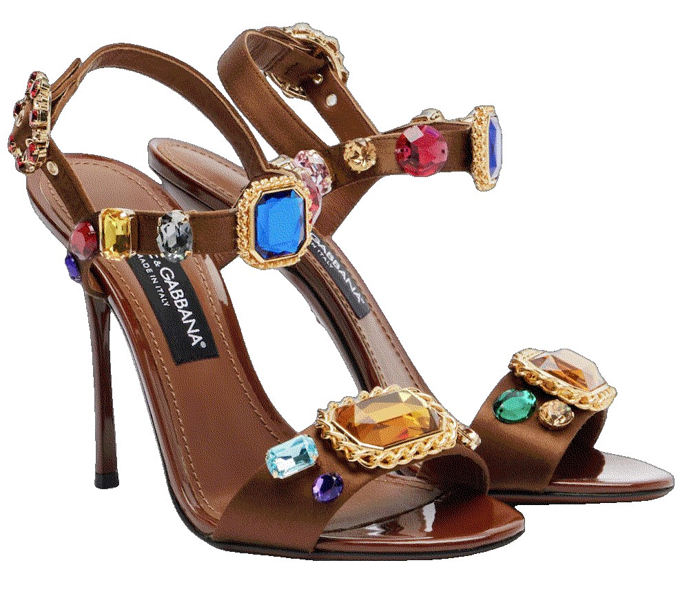 Dolce gabbana keira 2 0 105 embellished satin sandals brown Dolce Gabbana 