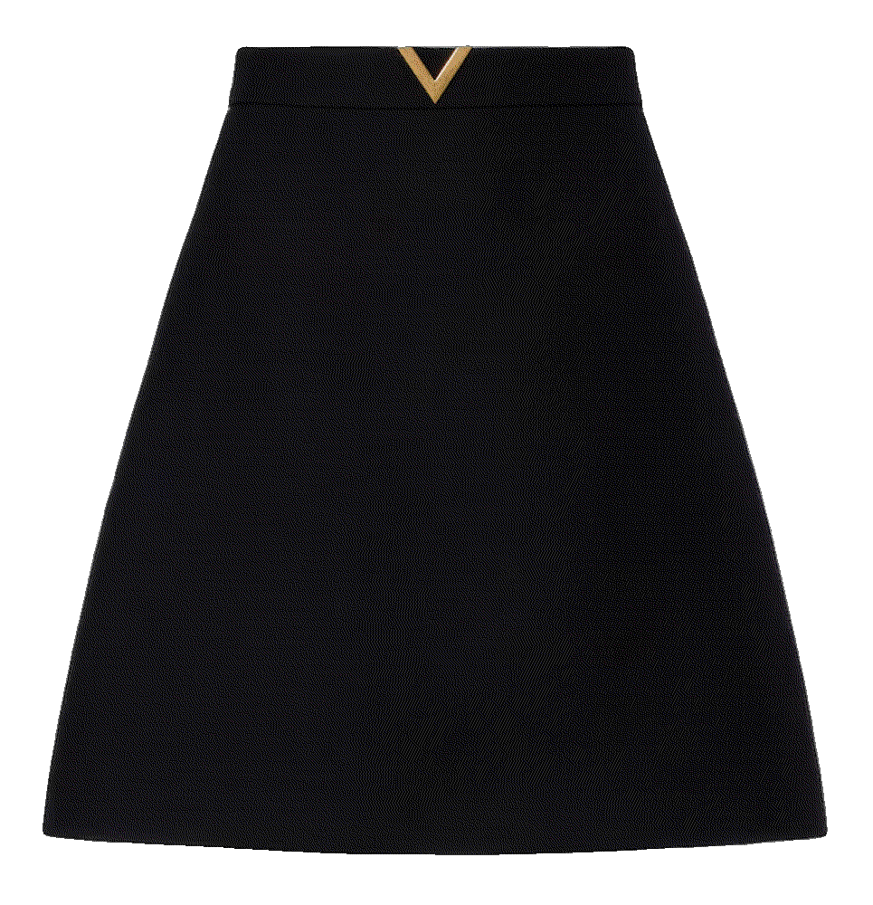  Valentino Crepe Couture Vgold Mini skirt Black Valentino
