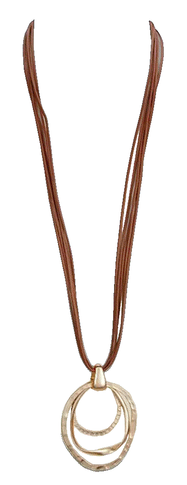 Textured multi ring drop long pendant necklace Southern Living