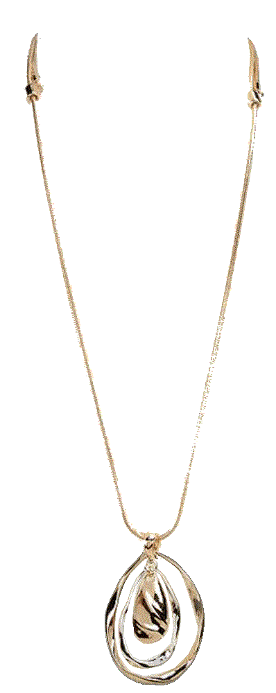 Dillards twisted metal orbital teardrop long pendant necklace Dillards