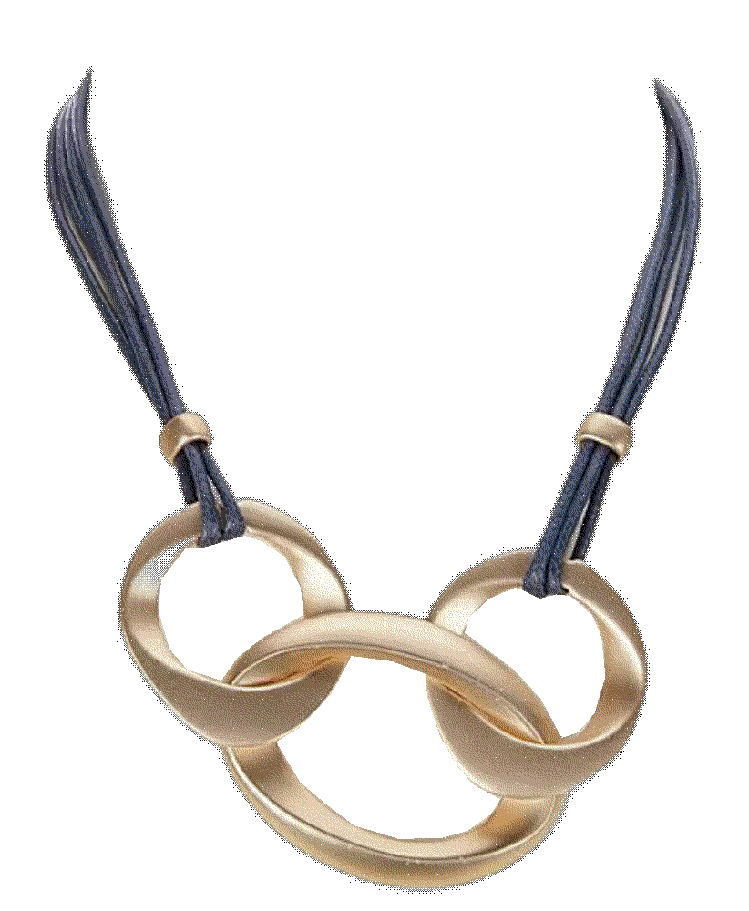 Southern living navy gold link collar statement necklace Southern Living