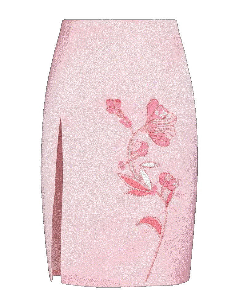 Des phemmes side slit midi skirt in bubble Des Phemmes