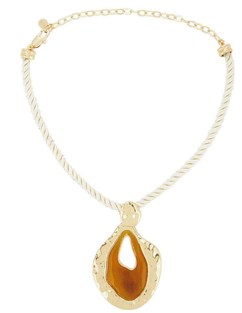 Ettika acrylic pendant necklace in caramel Ettika