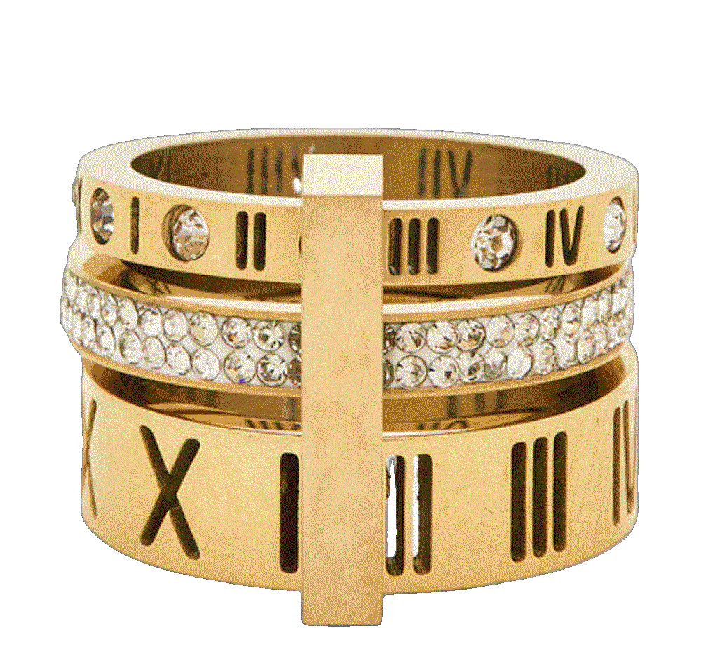 Mazin jewels roman numeral ring in gold Mazin Jewels 