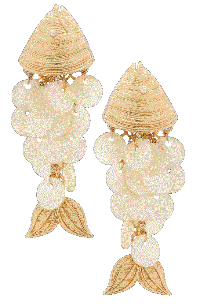 Baublebar ripple effect fish earrings in white Baublebar