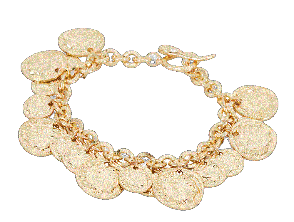 8 other reasons coined charm bracelet in gold 8 Other Reasons 