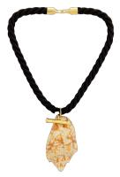 Timeless Pearly  Timeless pearly shell cord necklace in black