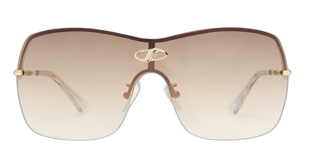 Parallel universe sunglasses in gold tan gradient  Le Specs 