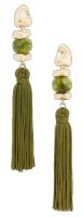 8 Other Reasons 8 other reasons bead details tassel earrings in gold olive