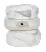 Epifene Epifene liquid resin bangles set of 3 in clear silver