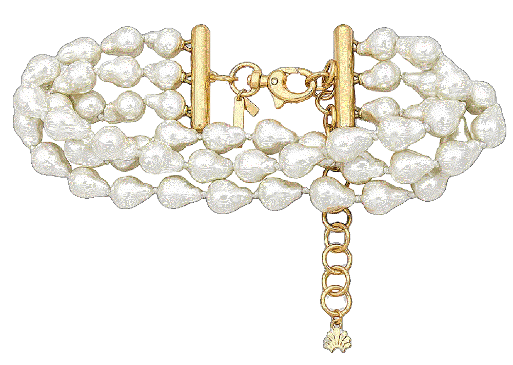 Lele sadoughi jackie pearl triple row choker in pearl Lele Sadoughi 