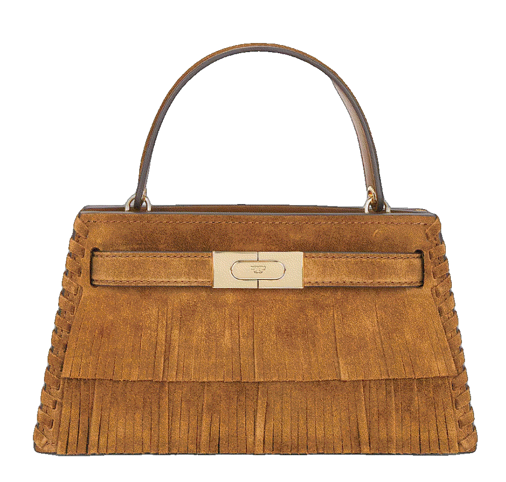 Tory burch lee radziwill fringe mini top handle bag in toffee Tory Burch 