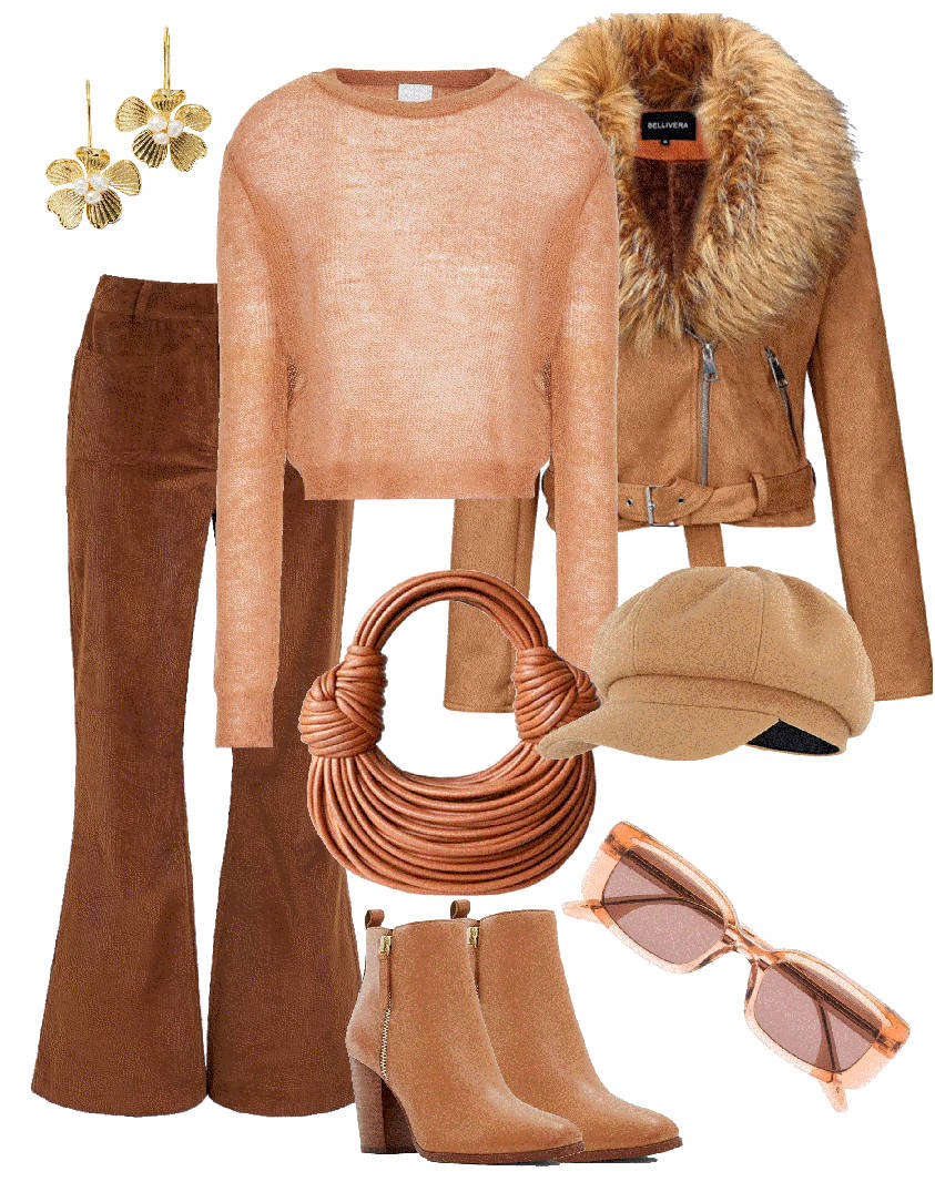 mini handbag with camel outfit