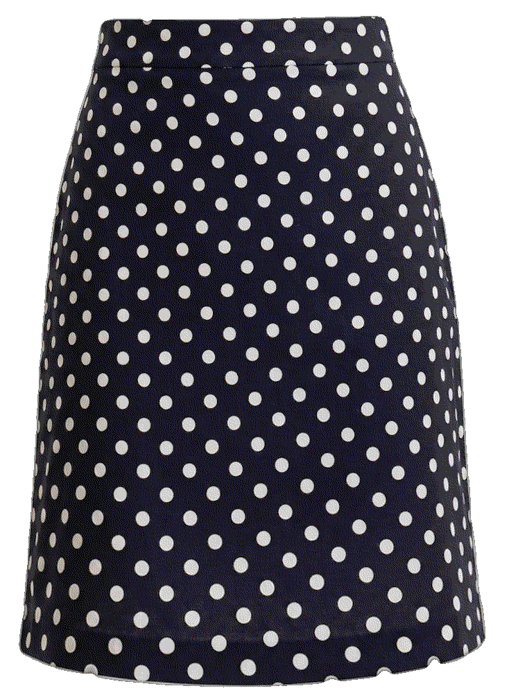 Polka Dot A-Line Skirt in Linen Blend Ann Taylor