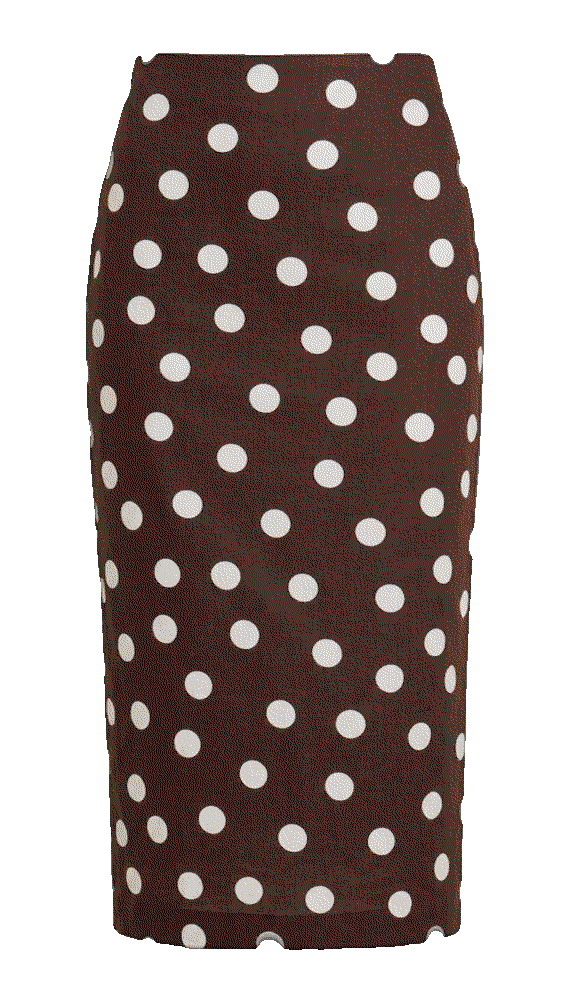 Polka Dot Midi Pencil Skirt in Linen Blend Ann Taylor