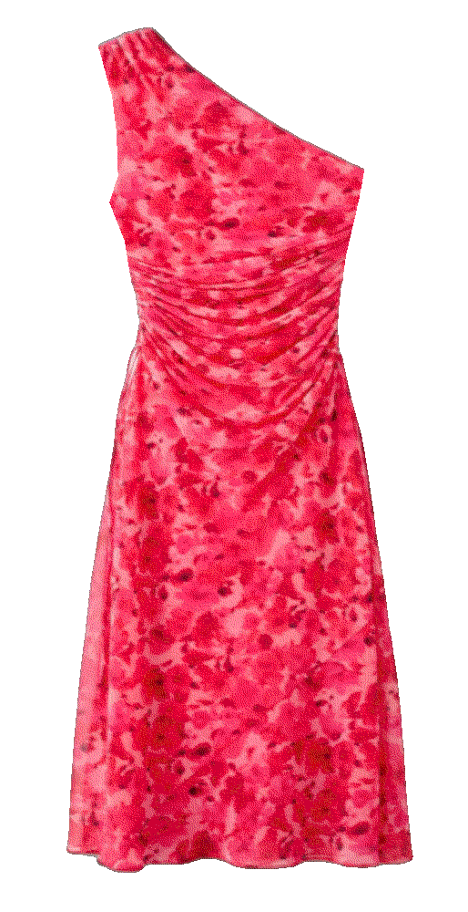 Asymmetrical floral print dress Mango