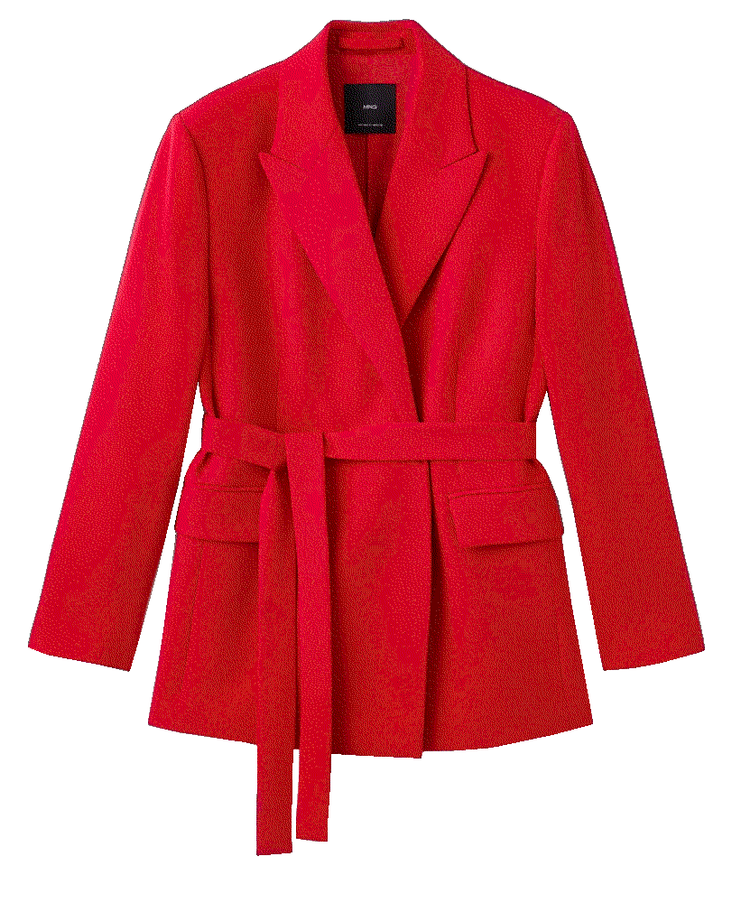 Suit jacket with belt Mango