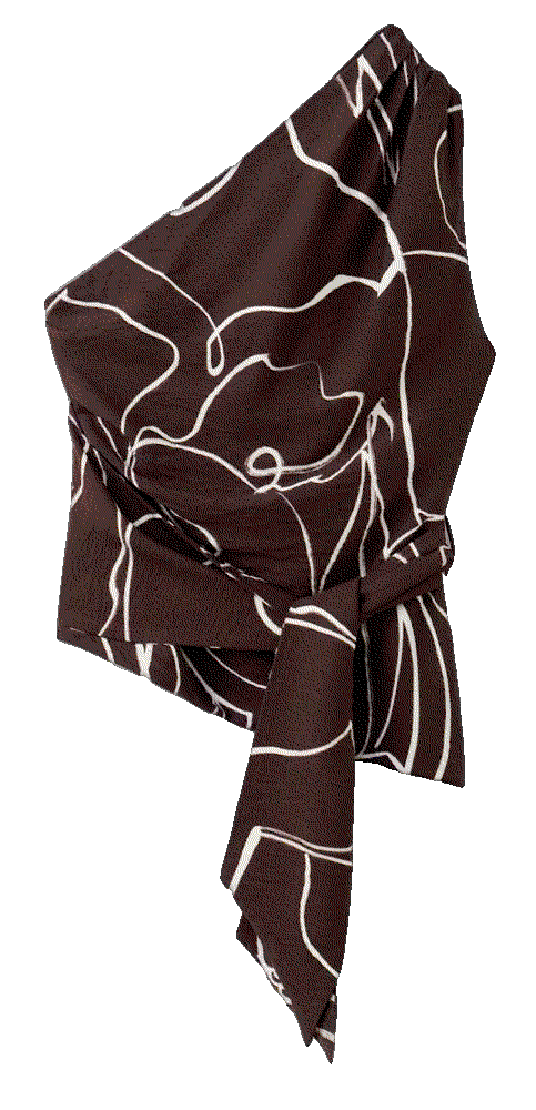 Asymmetric printed top Mango