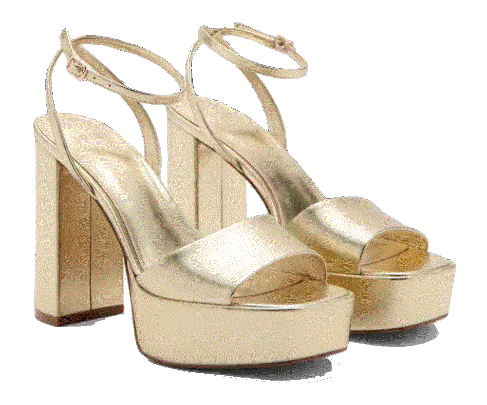 Metallic effect heeled sandals Mango
